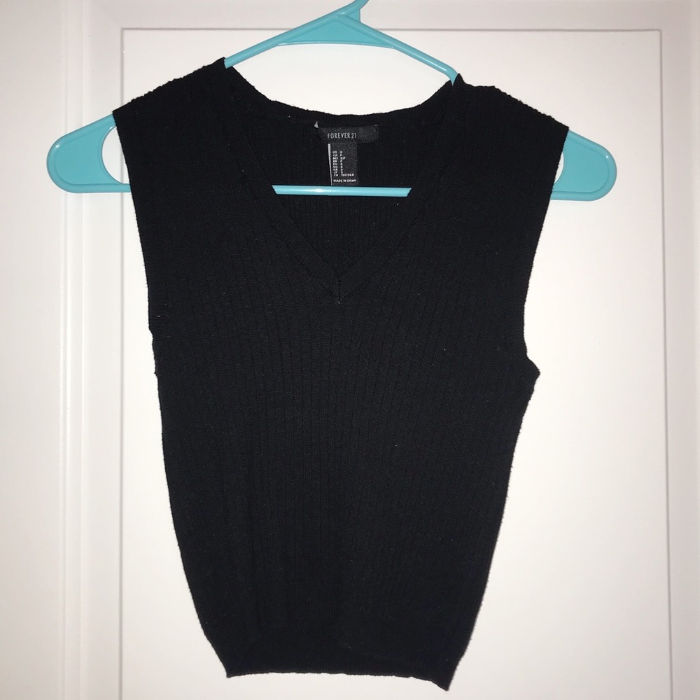 Black V Neck Tank Top